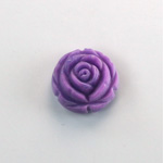 Plastic Carved No-Hole Flower - Round 15MM MATTE LILAC