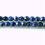 Czech Glass Fire Polish Bead - Round 06MM TIGEREYE BLUE