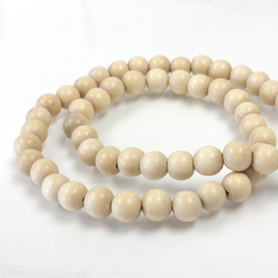 Wood Bead - Smooth Round 06MM NATURAL LACQUERED