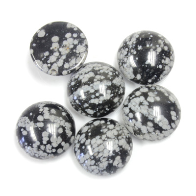 Gemstone Cabochon - Round 13MM SNOWFLAKE OBSIDIAN