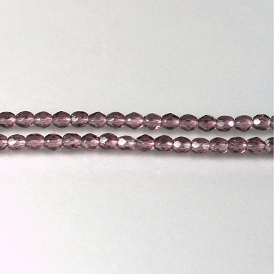 Czech Glass Fire Polish Bead - Round 03MM AMETHYST