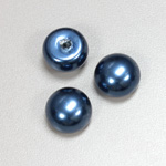 Glass High Dome Cabochon Pearl Dipped - Round 16MM NAVY