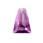 Plastic Pendant -Transparent Faceted Trapezoid 27x20MM AMETHYST