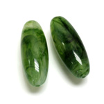 Plastic  Bead - Mixed Color Smooth Flat Oval 34x13MM JADE AGATE