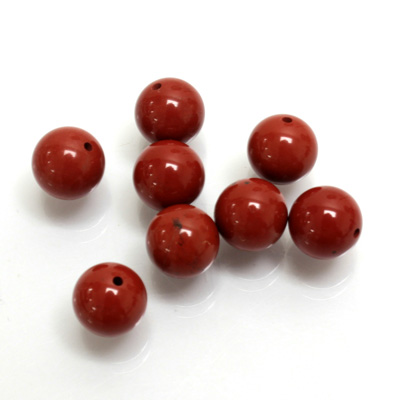 Gemstone 1-Hole Ball 08MM RED JASPER