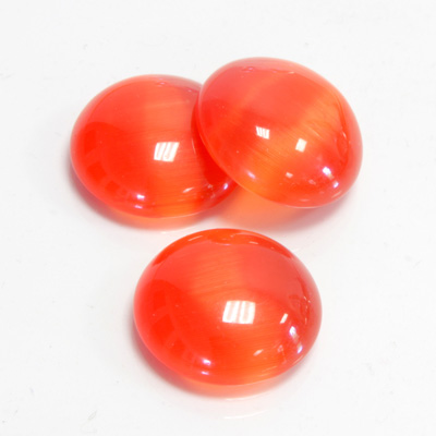 Fiber-Optic Cabochon - Round 18MM CAT'S EYE ORANGE