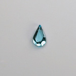 Glass Flat Back Rose Cut Fancy Foiled Stone  - Pear 10x6MM AQUA