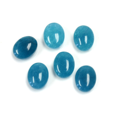 Gemstone Flat Back Cabochon - Oval 10x8MM QUARTZ DYED #21 TEAL