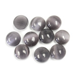 Fiber-Optic Cabochon - Round 08.5MM CAT'S EYE GREY