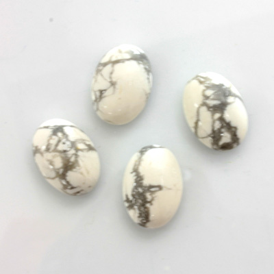 Gemstone Cabochon - Oval 14x10MM WHITE HOWLITE