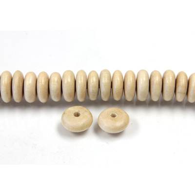 Wood Bead - Smooth Rondelle Spacer 10.5x4MM NATURAL LACQUERED