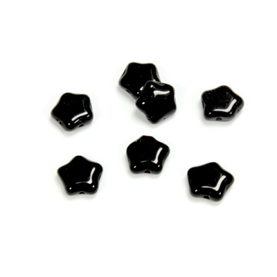 Czech Pressed Glass Bead - Star 08MM JET