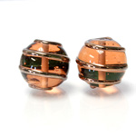 Czech Glass Lampwork Bead - Round 18MM COPPER WRAP ROSALINE