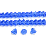 Czech Pressed Glass Bead - Tulip 05x6MM SAPPHIRE