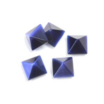 Fiber-Optic Cabochon - Pyramid Top 08x8MM CAT'S EYE BLUE