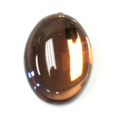 Plastic Flat Back Foiled Cabochon - Oval 40x30MM SMOKE TOPAZ