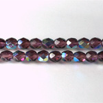 Czech Glass Fire Polish Bead - Round 06MM AMETHYST AB