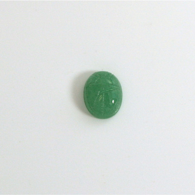 Gemstone Flat Back Carved Scarab 10x8MM AVENTURINE