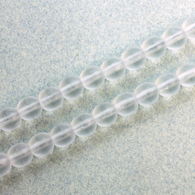 Czech Pressed Glass Bead - Smooth Round 06MM MATTE CRYSTAL