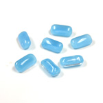 Glass Point Back Buff Top Stone Opaque Doublet - Cushion Octagon 08x4MM AQUA MOONSTONE