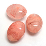 Plastic  Bead - Mixed Color Smooth Fancy Oval 23x17MM PEACH QUARTZ