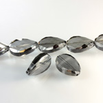 Chinese Cut Crystal Bead - Oval Twist 21x13MM GREY