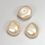 Glass Cabochon Baroque Top Pearl - Potato 18x16MM LT ROSE