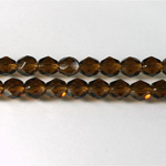 Czech Glass Fire Polish Bead - Round 06MM SMOKE TOPAZ