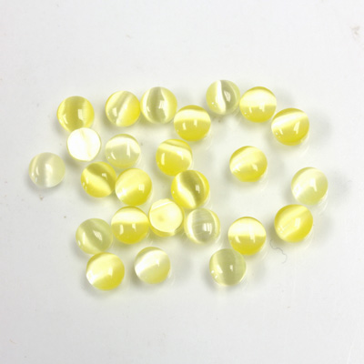 Fiber-Optic Cabochon - Round 04MM CAT'S EYE YELLOW