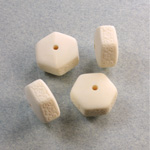 Plastic Bead - Opaque Color Smooth Hexagon15MM MATTE IVORY