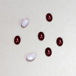 Glass Medium Dome Cabochon Pearl Spray Finish - Oval 07x5MM GARNET