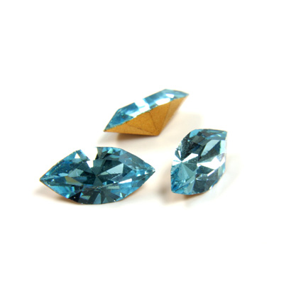Preciosa Crystal Point Back Fancy Stone - Navette 10x5MM AQUA BOHEMICA
