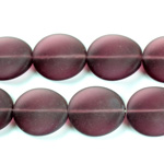 Czech Pressed Glass Bead - Potato Chip 20x18MM MATTE AMETHYST