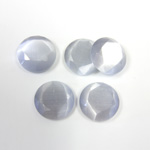Fiber-Optic Flat Back Stone with Faceted Top and Table - Round 11MM CAT'S EYE LT GREY
