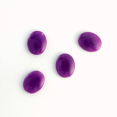 German Plastic Flat Back Buff Top Cabochon - Oval 10x8MM PURPLE MATRIX
