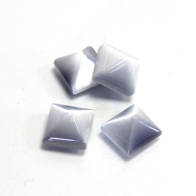 Fiber-Optic Cabochon - Pyramid Top 10x10MM CAT'S EYE LT GREY