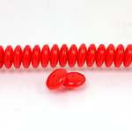 Czech Pressed Glass Bead - Smooth Rondelle 8MM RED