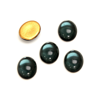 Glass Medium Dome Foiled Cabochon - Oval 12x10MM MONTANA