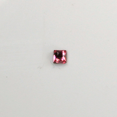 Czech Glass Flat Back Rose Cut Stone - Square 04x4MM ROSE Foiled