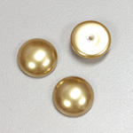 Glass Medium Dome Pearl Dipped Cabochon - Round 16MM GOLD