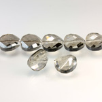 Chinese Cut Crystal Bead - Round Twist 14MM GREY