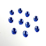 Plastic Flat Back Foiled Cabochon - Oval 06x4MM SAPPHIRE