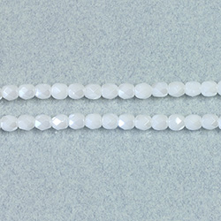 Czech Glass Fire Polish Bead - Round 04MM WHITE LUSTER