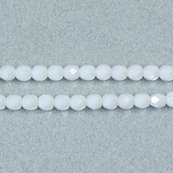 Czech Glass Fire Polish Bead - Round 05MM WHITE LUSTER