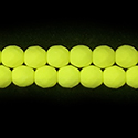 Czech Glass Fire Polish Bead - Round 08MM COATED NEON YELLOW