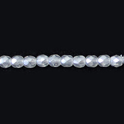 Czech Glass Pearl Faceted Fire Polish Bead - Round 03MM SNOW WHITE 70400