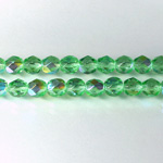 Czech Glass Fire Polish Bead - Round 06MM PERIDOT AB