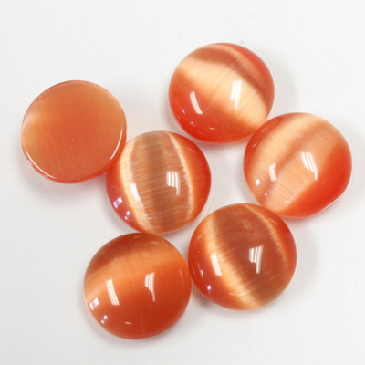 Fiber-Optic Cabochon - Round 12MM CAT'S EYE COPPER