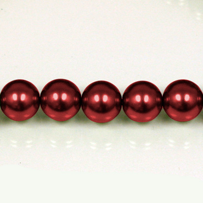 Czech Glass Pearl Bead - Round 06MM GARNET 70499