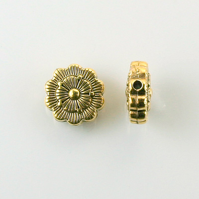 Metalized Plastic Bead - Flat Round 13MM ANTIQUE GOLD